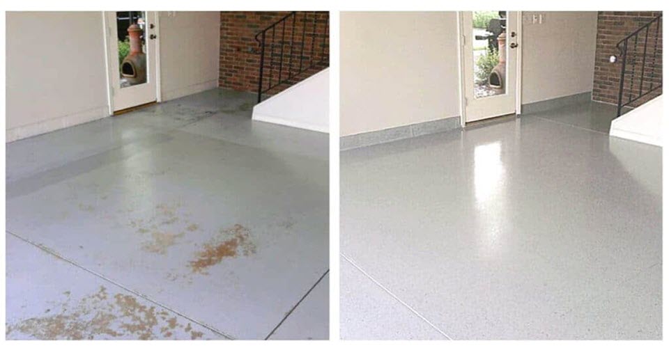 Right Residential Floor Coating Before & After Photo