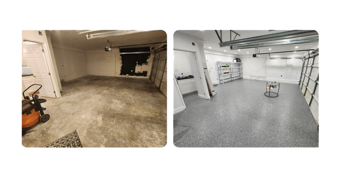 Before and After Photo Of Garage Painting