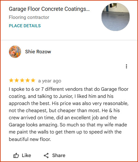 Review of Garage Floor Concrete Coatings By Shie Rozow