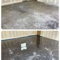 Before and after Metallic floor