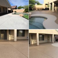 Before and after sealing concrete pavers