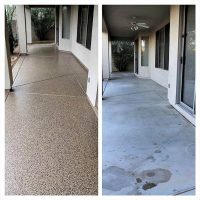 Before and after patio concrete coating